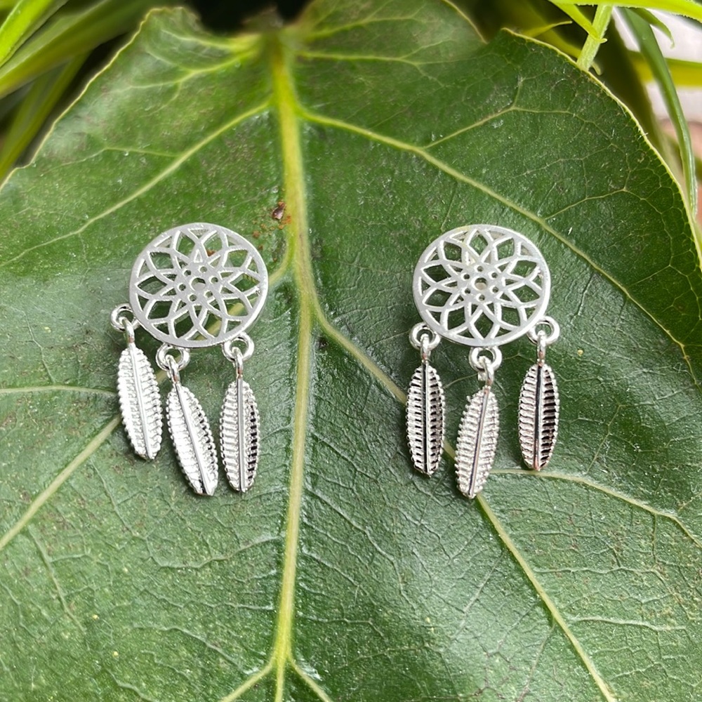 “Dreamcatcher” styled Metal Earrings. Brand New.